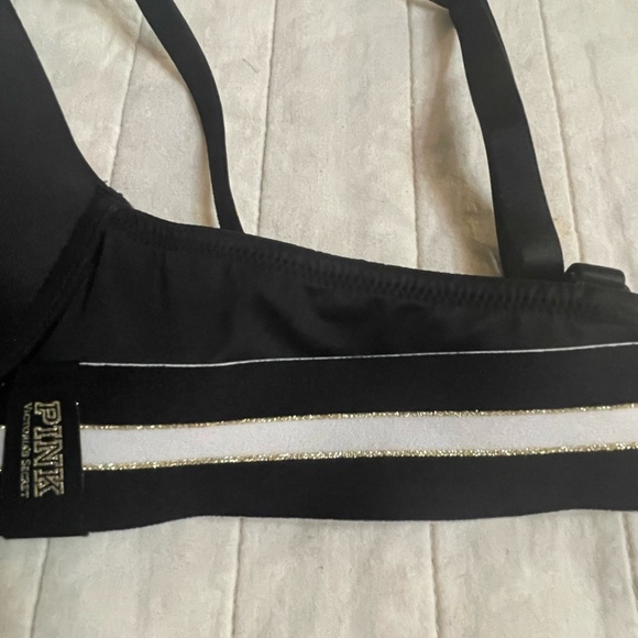 PINK Victoria's Secret Lightly Lined T-Shirt Black Bra 36C - Picture 10 of 11